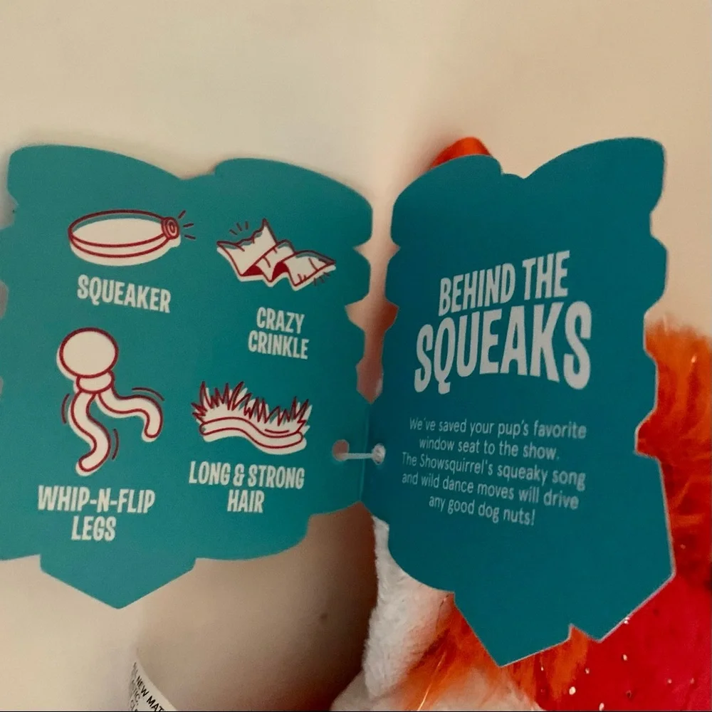 🏆HP🏆 2/$15 Eligible NWT Showsquirrel Bark Dog Toy